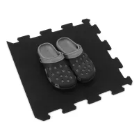 Gumová antivibrační tlumicí modulová puzzle rohož (okraj) FLOMA UniPad S850 - délka 100 cm, šířka 100 cm, výška 0,8 cm