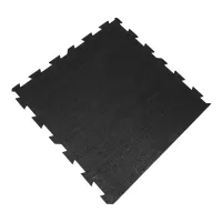 Černo-bílo-červeno-šedá gumová podlahová deska (puzzle - okraj) FLOMA Sandwich EPDM - délka 100 cm, šířka 100 cm, výška 1 cm