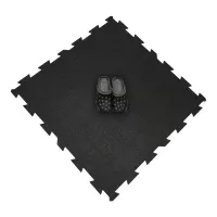 Černo-bílo-zeleno-šedá gumová podlahová deska (puzzle - střed) FLOMA Sandwich EPDM - délka 100 cm, šířka 100 cm, výška 1 cm