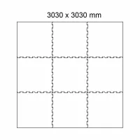 Černo-bílo-zeleno-šedá gumová podlahová deska (puzzle - roh) FLOMA Sandwich EPDM - délka 100 cm, šířka 100 cm, výška 1 cm