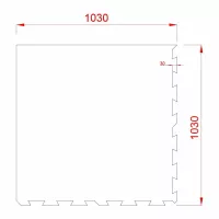 Černo-bílo-žluto-šedá gumová podlahová deska (puzzle - okraj) FLOMA Sandwich EPDM - délka 100 cm, šířka 100 cm, výška 2 cm