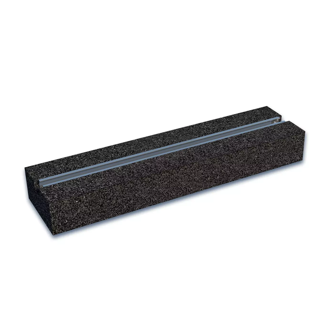 Gumový střešní podstavec s ALU fólií pod kabelový žlab FLOMA AL profil - délka 60 cm, šířka 10 cm, výška 5 cm