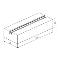 Gumový střešní podstavec s ALU fólií pod kabelový žlab FLOMA AL profil - délka 25 cm, šířka 10 cm, výška 5 cm