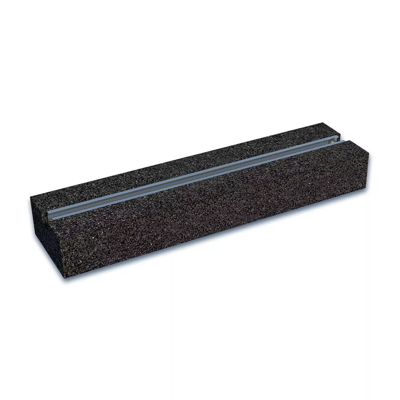 Gumový střešní podstavec s ALU fólií pod kabelový žlab FLOMA AL profil - délka 25 cm, šířka 10 cm, výška 5 cm