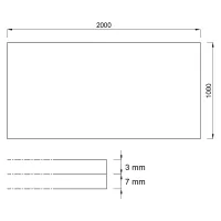 Černo-bílo-červeno-šedá gumová tlumicí dvouvrstvá antivibrační podlahová deska FLOMA Sandwich EPDM - délka 200 cm, šířka 100 cm, výška 1 cm