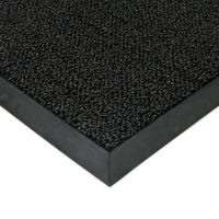 Černá plastová vnitřní venkovní čistící zátěžová vstupní rohož FLOMA Rita - délka 60 cm, šířka 80 cm a výška 1 cm