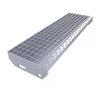Kovový pozinkovaný protiskluzový schodišťový stupeň (30/3, 34/38) FLOMA SteelStep - šířka 80 cm, hloubka 24 cm, výška 3 cm