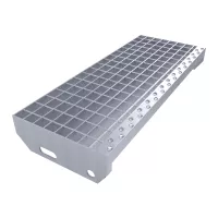 Kovový pozinkovaný protiskluzový schodišťový stupeň (30/3, 34/38) FLOMA SteelStep - šířka 60 cm, hloubka 24 cm, výška 3 cm