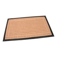 Béžová textilní gumová čisticí vstupní rohož FLOMA Stripes - Deco - délka 45 cm, šířka 75 cm, výška 0,8 cm