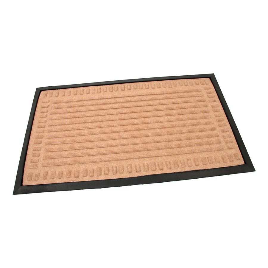 Béžová textilní gumová čisticí vstupní rohož FLOMA Stripes - Deco - délka 45 cm, šířka 75 cm, výška 0,8 cm