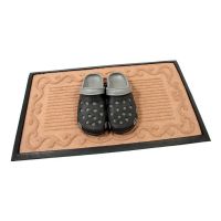 Béžová textilní gumová čisticí vstupní rohož FLOMA Stripes - Deco - délka 45 cm, šířka 75 cm, výška 0,8 cm