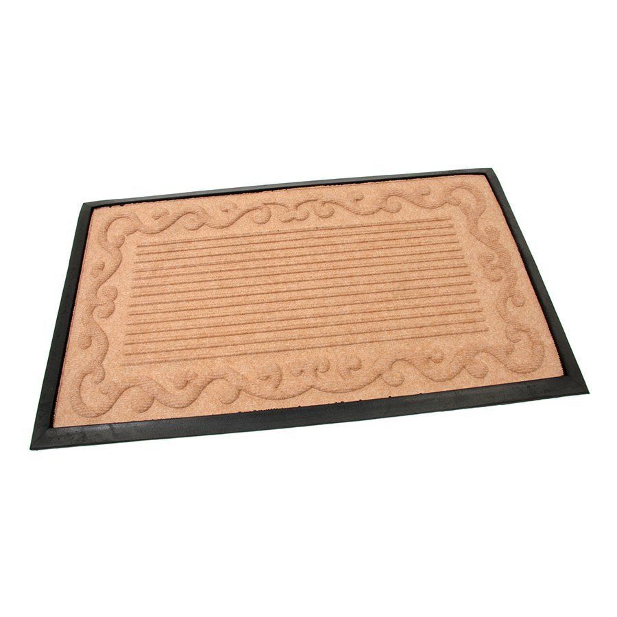Béžová textilní gumová čisticí vstupní rohož FLOMA Stripes - Deco - délka 45 cm, šířka 75 cm, výška 0,8 cm