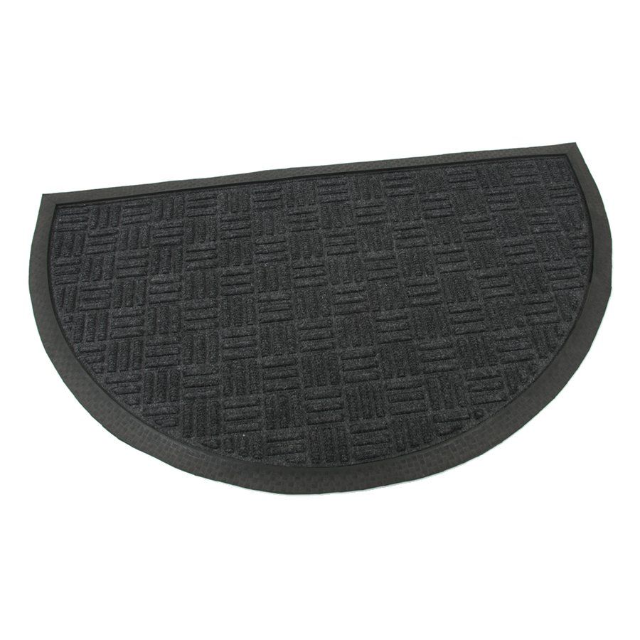 Textilní vstupní půlkruhová rohož FLOMA Criss Cross - délka 45 cm, šířka 75 cm, výška 0,8 cm