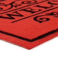 Červená textilní vstupní rohož FLOMA Welcome - Deco - délka 33 cm, šířka 58 cm, výška 0,3 cm