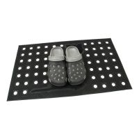 Gumová čisticí děrovaná venkovní vstupní rohož FLOMA Cat - délka 45 cm, šířka 75 cm, výška 0,7 cm