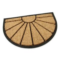 Kokosová čistící venkovní půlkruhová vstupní rohož FLOMA Sun - délka 40 cm, šířka 60 cm, výška 1,7 cm