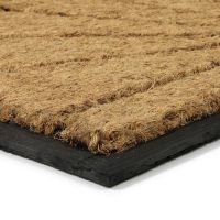 Kokosová čisticí venkovní vstupní půlkruhová rohož FLOMA Sun - délka 40 cm, šířka 60 cm, výška 1,7 cm