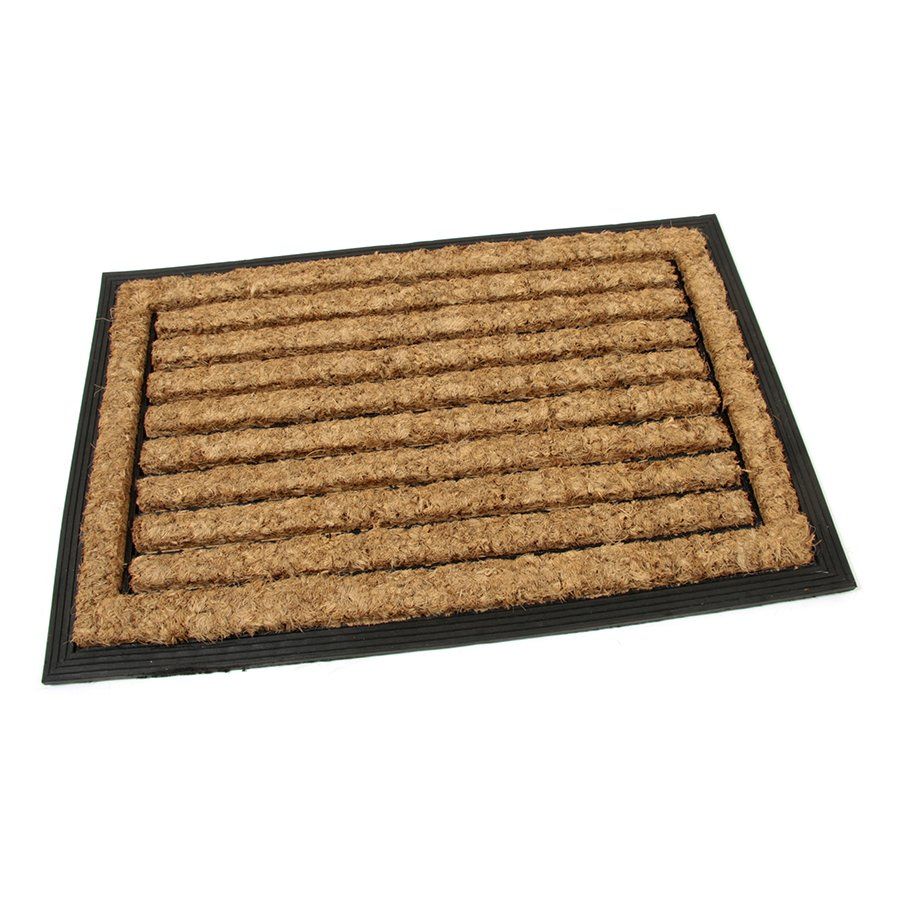 Kokosová čisticí venkovní vstupní rohož FLOMA Rectangle - Stripes - délka 40 cm, šířka 60 cm, výška 2,2 cm