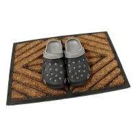 Kokosová čisticí venkovní vstupní rohož FLOMA Rectangle - Stripes - délka 40 cm, šířka 60 cm, výška 2,2 cm