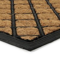 Kokosová čisticí venkovní vstupní rohož FLOMA Rectangle - Rhombus - délka 40 cm, šířka 60 cm, výška 0,8 cm