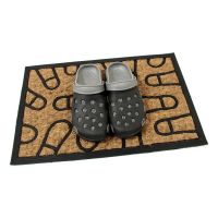 Kokosová čisticí venkovní vstupní rohož FLOMA Rectangle - Traces - délka 40 cm, šířka 60 cm, výška 0,8 cm