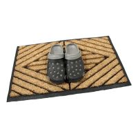 Kokosová čisticí venkovní vstupní rohož FLOMA Rectangle - Stripes - délka 45 cm, šířka 75 cm, výška 2,2 cm