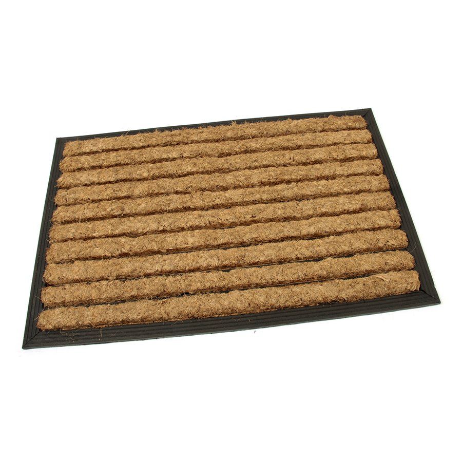 Kokosová čisticí venkovní vstupní rohož FLOMA Stripes - délka 40 cm, šířka 60 cm, výška 2,2 cm