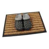 Kokosová čisticí venkovní vstupní rohož FLOMA Stripes - délka 40 cm, šířka 60 cm, výška 2,2 cm