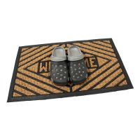 Kokosová čisticí venkovní vstupní rohož FLOMA Welcome - Rectangle - délka 45 cm, šířka 75 cm, výška 0,8 cm