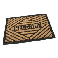 Kokosová čistící venkovní vstupní rohož FLOMA Welcome - Rectangle - délka 40 cm, šířka 60 cm, výška 0,8 cm