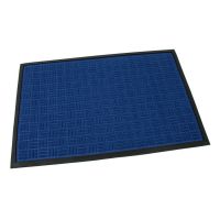 Modrá textilní gumová vstupní rohož FLOMA Criss Cross - délka 60 cm, šířka 90 cm, výška 0,8 cm