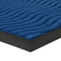 Modrá textilní gumová vstupní rohož FLOMA Waves - délka 45 cm, šířka 75 cm, výška 0,8 cm