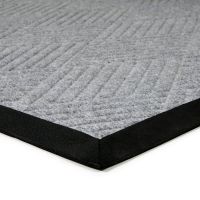 Šedá textilní gumová vstupní rohož FLOMA Crossing Lines - délka 120 cm, šířka 180 cm, výška 1 cm