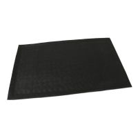 Šedá textilní gumová vstupní rohož FLOMA Rectangle - Deco - délka 45 cm, šířka 75 cm, výška 0,8 cm