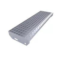 Kovový pozinkovaný protiskluzový schodišťový stupeň (30/3, 34/38) FLOMA SteelStep - šířka 80 cm, hloubka 24 cm, výška 3 cm