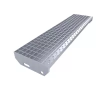 Kovový pozinkovaný protiskluzový schodišťový stupeň (30/3, 34/38) FLOMA SteelStep - šířka 100 cm, hloubka 24 cm, výška 3 cm