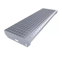 Kovový pozinkovaný protiskluzový schodišťový stupeň (30/3, 34/38) FLOMA SteelStep - šířka 100 cm, hloubka 30,5 cm, výška 3 cm
