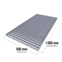 Ocelový pozinkovaný svařovaný podlahový rošt (30/2, 34/38) FLOMA WeGr - délka 50 cm, šířka 100 cm, výška 3 cm