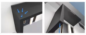 Vchodová stříška Guttavordach BS/B PLUS LED strip - 200 x 90 - antracit matný - levý boční modul + odtok