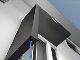 Vchodová stříška Guttavordach BS/B PLUS LED strip - 200 x 90 - antracit matný - levý boční modul + odtok