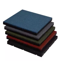 Černá gumová certifikovaná dopadová dlažba FLOMA ProF - délka 50 cm, šířka 50 cm, výška 6 cm