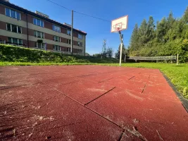 Červená gumová certifikovaná dopadová dlažba FLOMA ProF - délka 50 cm, šířka 50 cm, výška 9 cm