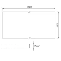 Černo-šedá gumová podlahová deska (role) FLOMA FitFlo SM1050 - délka 10 m, šířka 125 cm, výška 0,2 cm