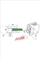 Držák skla HRANATÝ 45x45 m21 na trubku