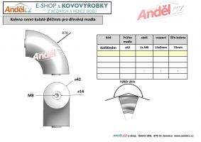 Koleno nerez 25°- 90° pro dřevěná madla