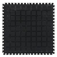 Černá podlahová protiúnavová protiskluzová rohož (okraj) - délka 55 cm, šířka 45 cm, výška 2 cm F