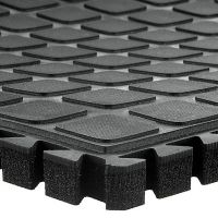 Černá podlahová protiúnavová protiskluzová rohož (okraj) - délka 55 cm, šířka 45 cm, výška 2 cm F
