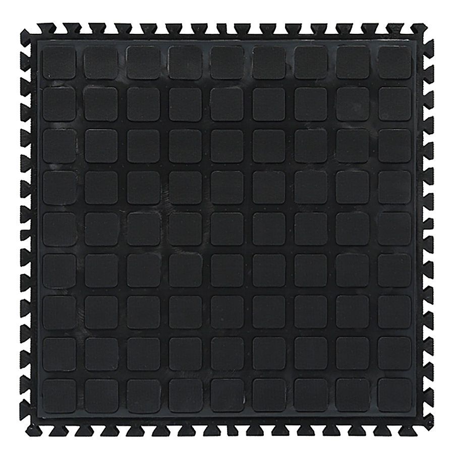 Černá podlahová protiúnavová protiskluzová rohož (střed) - délka 45 cm, šířka 45 cm, výška 2 cm F