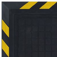 Černo-žlutá podlahová protiúnavová rohož (střed) - délka 91 cm, šířka 111 cm, výška 1,9 cm F