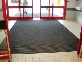 Gumová hliníková venkovní vstupní rohož FLOMA Alu Standard - délka 80 cm, šířka 120 cm, výška 2,7 cm